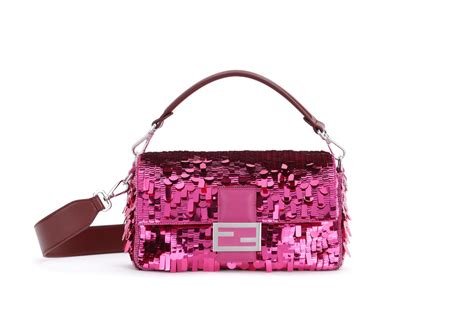 fendi sequin baguette pink